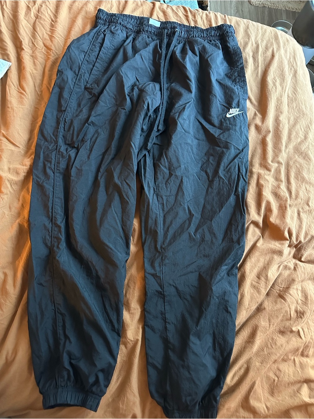 Black Nike Joggers SZ XL track suit sporty sweatpants 80s athleisure